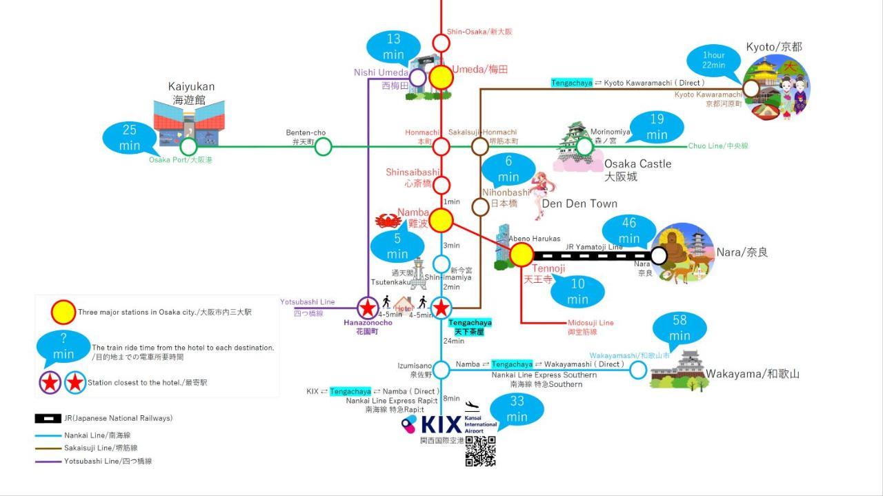 古今 天下茶屋 With A Private Parking Lot And A Half Open-Air Bath And Direct To Kix Villa Osaka Eksteriør billede